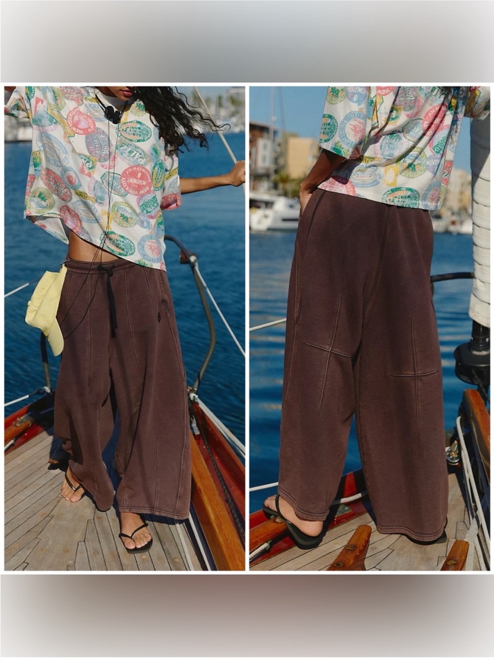 NWT Free People FP Movement On Rewind Pants - brown chocolate terracotta - M